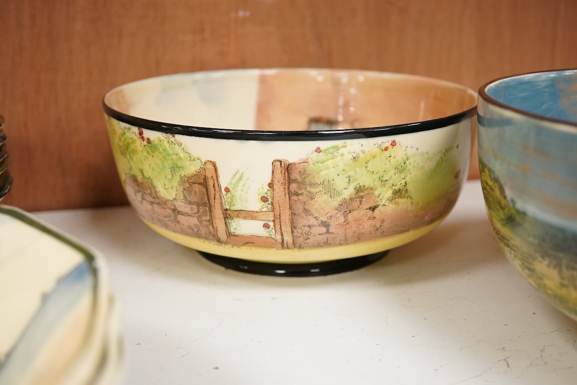 A collection of Royal Doulton Series ware bowls, a tray, cup etc